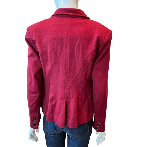 CAbi Womens Blazer Asymmetric Jacket 3175 Long Sleeve Single Breasted Red Size 4 - Picture 3 of 9